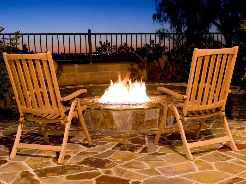Chairs Placed around beautiful Smokeless firepit